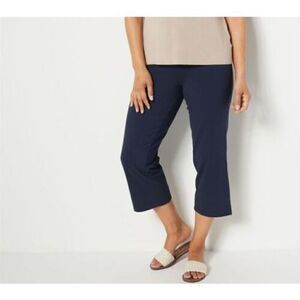 A-654 Women with Control Tummy Control Full Leg Crop Pants NAVY size XS